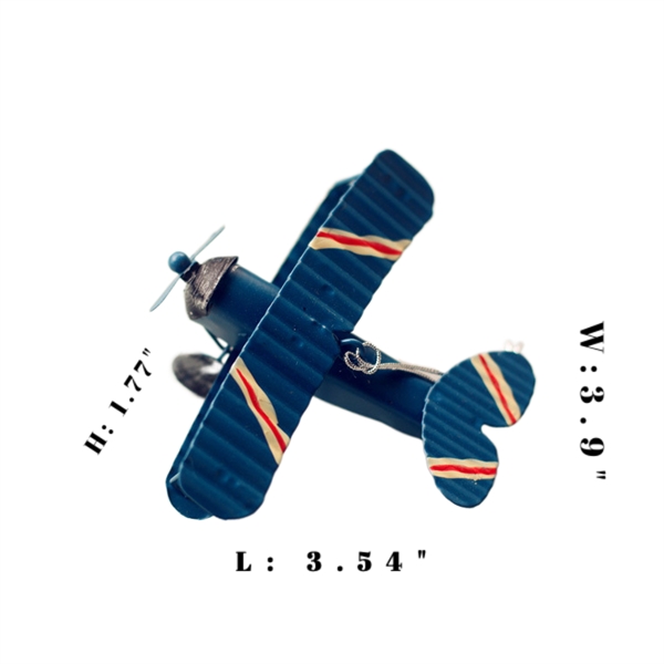 Vintage Retro Metal Aircraft, Biplane Plane Handicraft Model - Vintage Retro Metal Aircraft, Biplane Plane Handicraft Model - Image 1 of 3