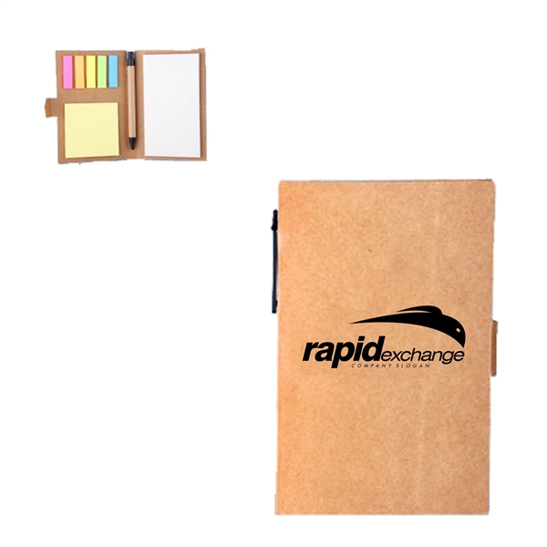 Eco Handy Notebook With Sticky Notes And Flags - Eco Handy Notebook With Sticky Notes And Flags - Image 0 of 2