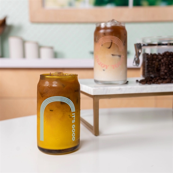 16 oz. Beer Can Glass - Amber - 16 oz. Beer Can Glass - Amber - Image 5 of 6