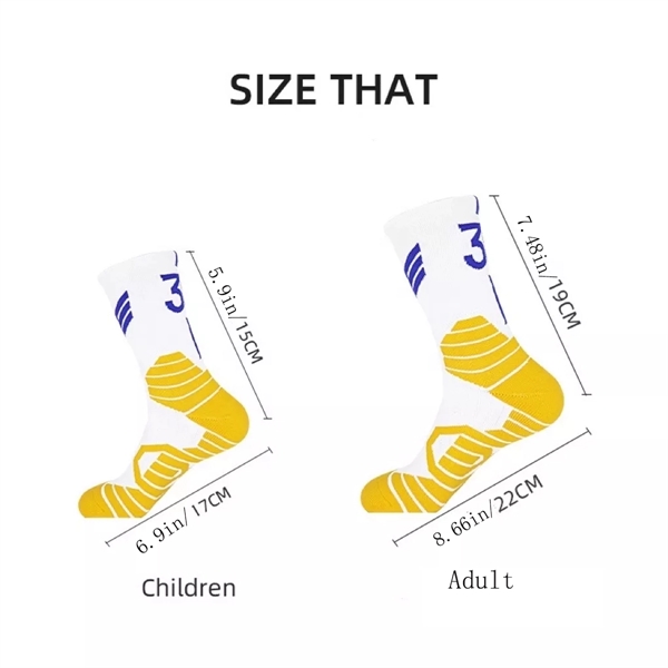 Athletic Sports Crew Socks With 3D Ankle Protection - Athletic Sports Crew Socks With 3D Ankle Protection - Image 3 of 3