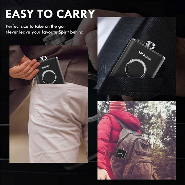Whiskey Hip Flask With Collapsible Shot Glass & Funnel - Whiskey Hip Flask With Collapsible Shot Glass & Funnel - Image 2 of 2
