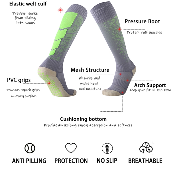 Compression Athletic Crew Grip Football Sock - Compression Athletic Crew Grip Football Sock - Image 2 of 2