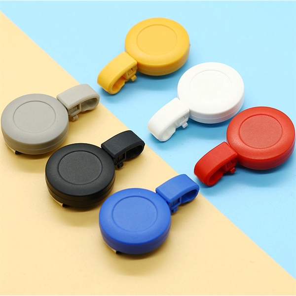 Retractable Round Badge Reel Holder w/ Plastic Foldable clip - Retractable Round Badge Reel Holder w/ Plastic Foldable clip - Image 2 of 11