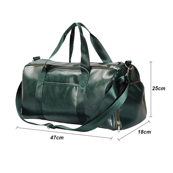 Leather Travel Duffel Gym Bag With Shoe Compartment - Leather Travel Duffel Gym Bag With Shoe Compartment - Image 1 of 3