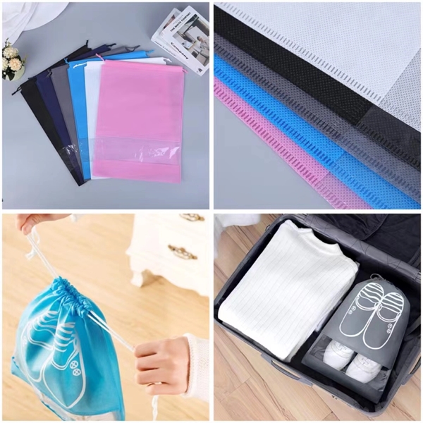 Travel Shoe Bags Non-Woven Storage With Rope - Travel Shoe Bags Non-Woven Storage With Rope - Image 2 of 2