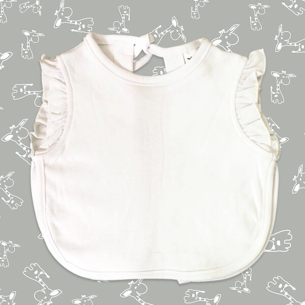 Baby 2-PLY Ruffle Ringer Apron Bib - Laughing Giraffe® - Baby 2-PLY Ruffle Ringer Apron Bib - Laughing Giraffe® - Image 0 of 3