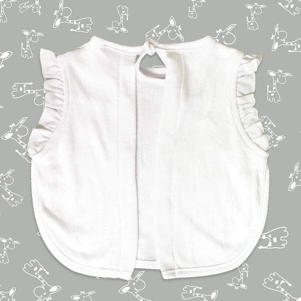 Baby 2-PLY Ruffle Ringer Apron Bib - Laughing Giraffe® - Baby 2-PLY Ruffle Ringer Apron Bib - Laughing Giraffe® - Image 1 of 3