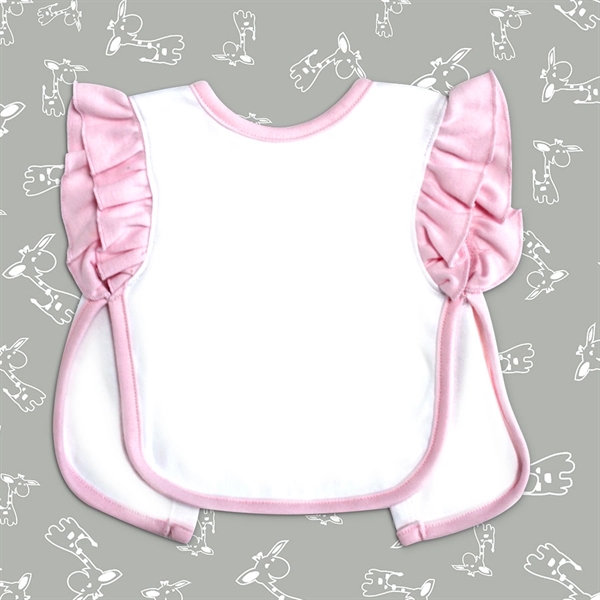 Baby 2-PLY Ruffle Ringer Apron Bib - Laughing Giraffe® - Baby 2-PLY Ruffle Ringer Apron Bib - Laughing Giraffe® - Image 2 of 3
