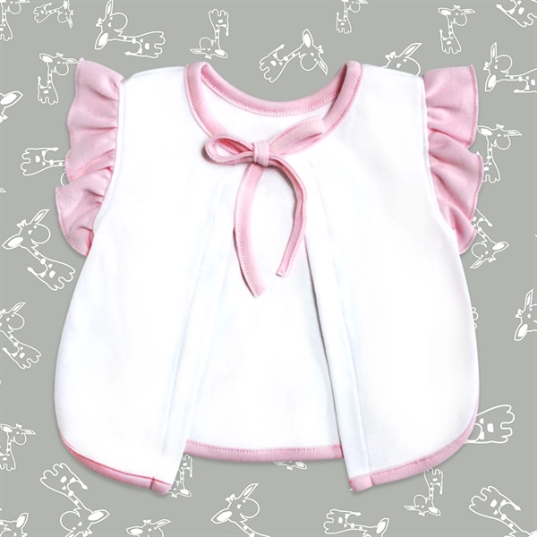 Baby 2-PLY Ruffle Ringer Apron Bib - Laughing Giraffe® - Baby 2-PLY Ruffle Ringer Apron Bib - Laughing Giraffe® - Image 3 of 3