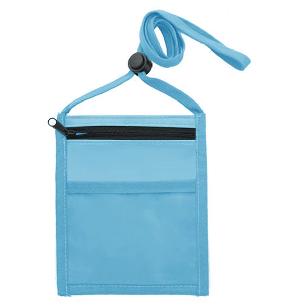 Polyester Event Neck wallet w/ 3/8" Lanyard - Polyester Event Neck wallet w/ 3/8" Lanyard - Image 4 of 11