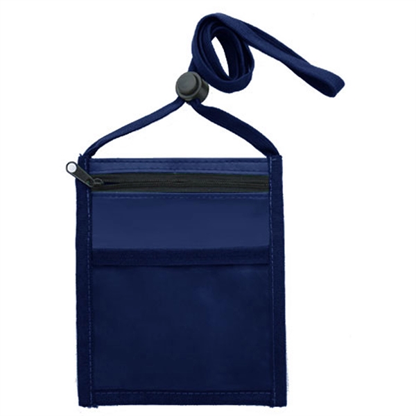 Polyester Event Neck wallet w/ 3/8" Lanyard - Polyester Event Neck wallet w/ 3/8" Lanyard - Image 5 of 11