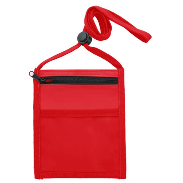 Polyester Event Neck wallet w/ 3/8" Lanyard - Polyester Event Neck wallet w/ 3/8" Lanyard - Image 7 of 11