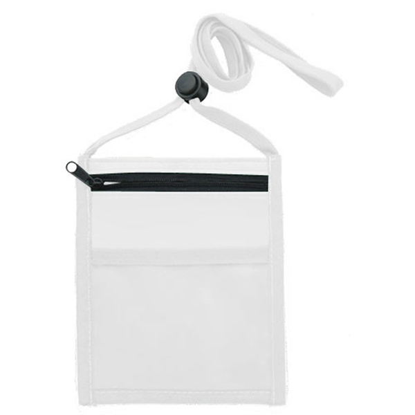 Polyester Event Neck wallet w/ 3/8" Lanyard - Polyester Event Neck wallet w/ 3/8" Lanyard - Image 10 of 11