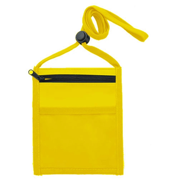 Polyester Event Neck wallet w/ 3/8" Lanyard - Polyester Event Neck wallet w/ 3/8" Lanyard - Image 11 of 11