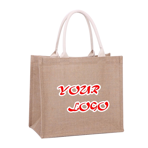 Linen/ Burlap Jute Tote Bag