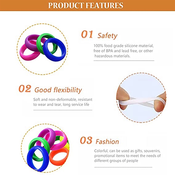10 Packs Wedding Silicone Ring - 10 Packs Wedding Silicone Ring - Image 3 of 6