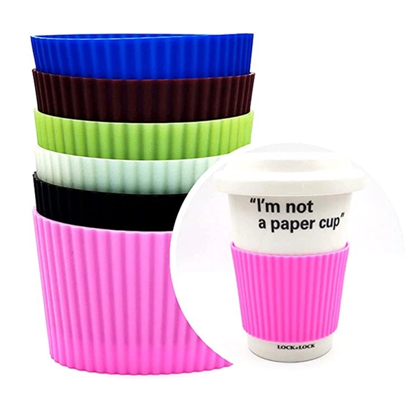 Heat-Resistant Silicone Coffee Cup Sleeve - Heat-Resistant Silicone Coffee Cup Sleeve - Image 0 of 2