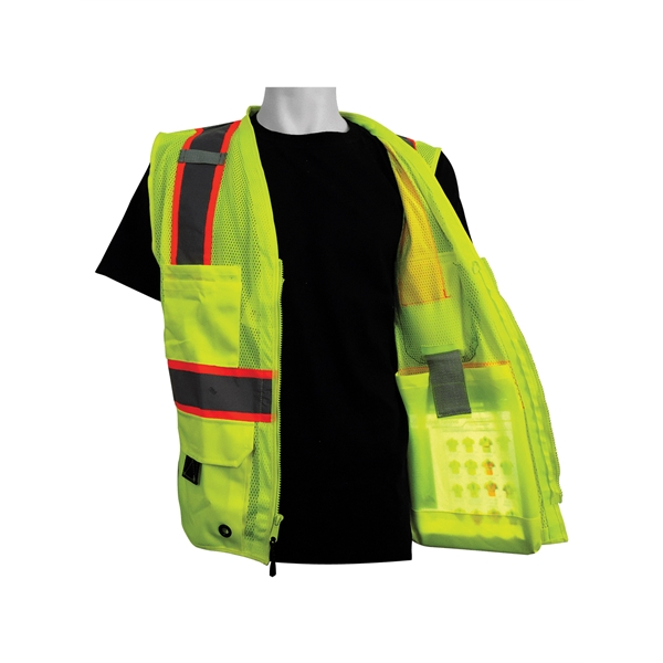 FrogWear® HV Mesh Polyester Surveyors Safety Vest - FrogWear® HV Mesh Polyester Surveyors Safety Vest - Image 7 of 7