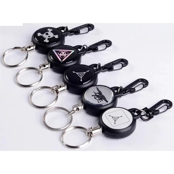 Swivel Carabiner Retractable Badge Reel w/ Keyring