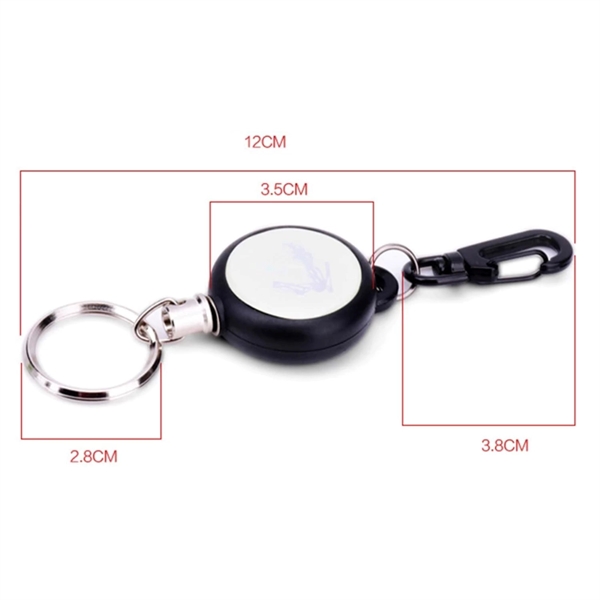 Swivel Carabiner Retractable Badge Reel w/ Keyring