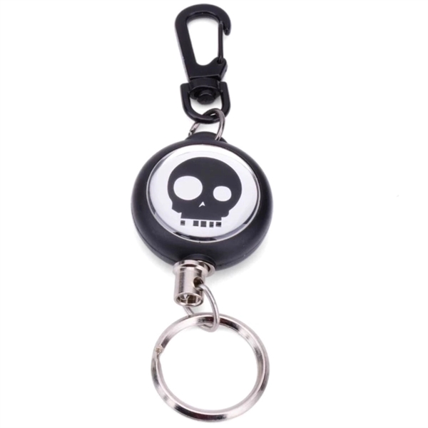 Swivel Carabiner Retractable Badge Reel w/ Keyring