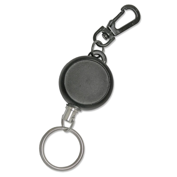 Swivel Carabiner Retractable Badge Reel w/ Keyring