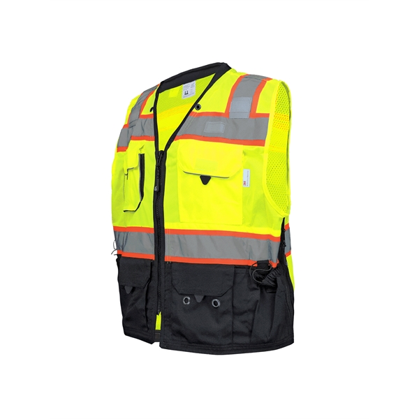FrogWear® HV Premium High-Visibility Surveyors Safety Vest - FrogWear® HV Premium High-Visibility Surveyors Safety Vest - Image 1 of 3