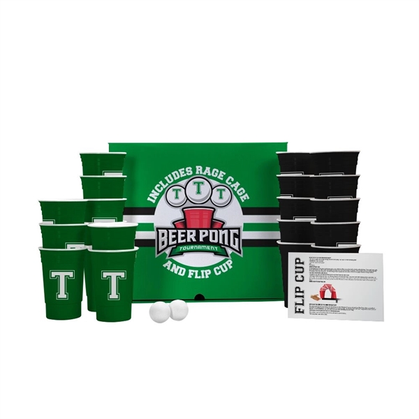 Custom Beer Pong 3-in-1 Drinking Game Set
