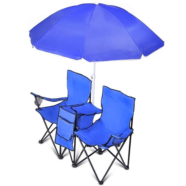 Portable  Foldable Beach Chair with Umbrella - Portable  Foldable Beach Chair with Umbrella - Image 1 of 2