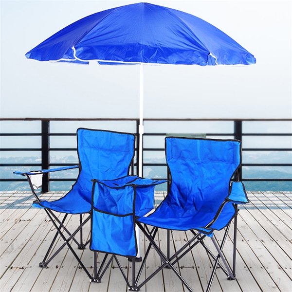Portable  Foldable Beach Chair with Umbrella - Portable  Foldable Beach Chair with Umbrella - Image 2 of 2