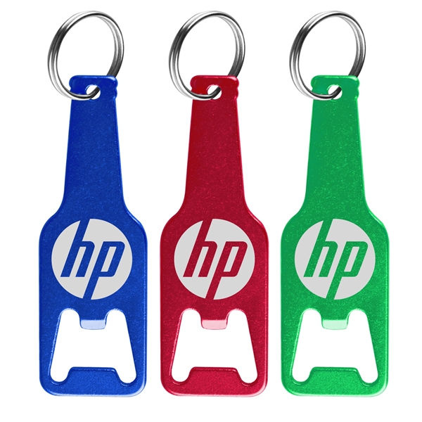 Metal Bottle Opener with Key Ring - Metal Bottle Opener with Key Ring - Image 0 of 3