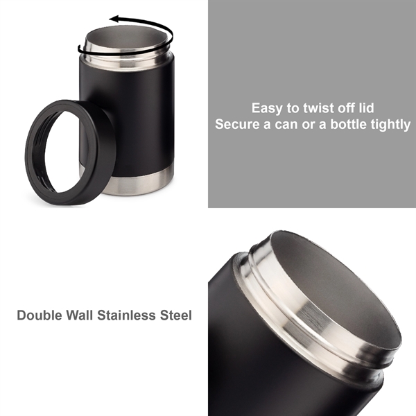 10 oz. Travel Stainless Vacuum Insulated Cup AND Can cooler - 10 oz. Travel Stainless Vacuum Insulated Cup AND Can cooler - Image 2 of 4