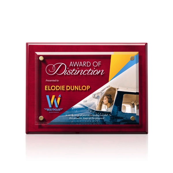 Caledon VividPrint™ Plaque - Rosewood/Gold