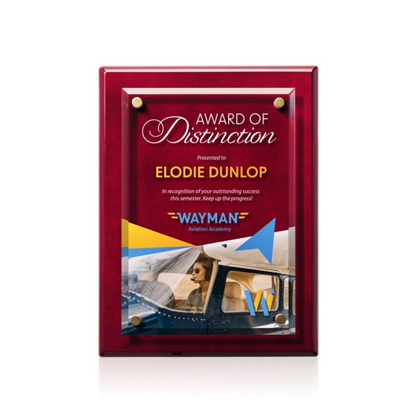 Caledon VividPrint™ Plaque - Rosewood/Gold