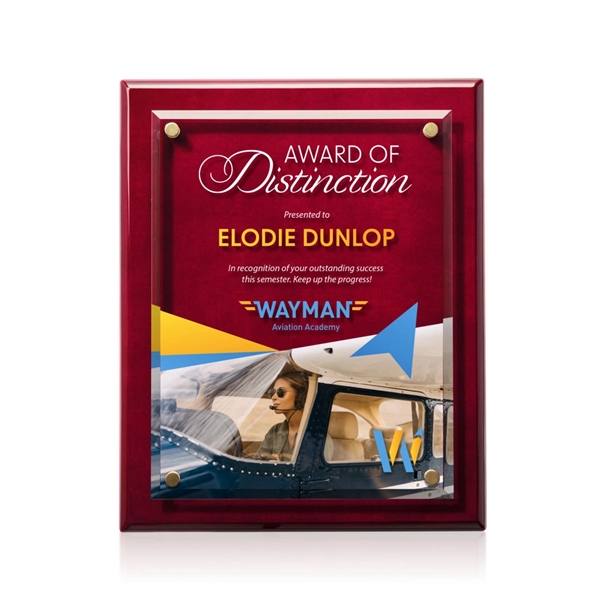 Caledon VividPrint™ Plaque - Rosewood/Gold