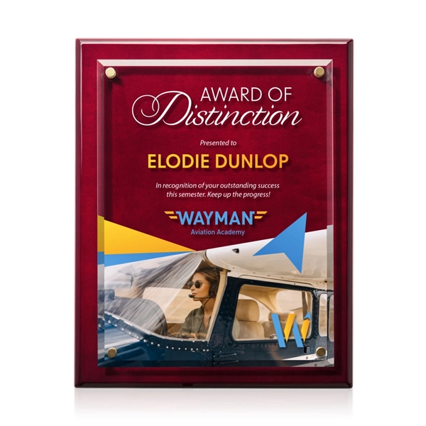 Caledon VividPrint™ Plaque - Rosewood/Gold