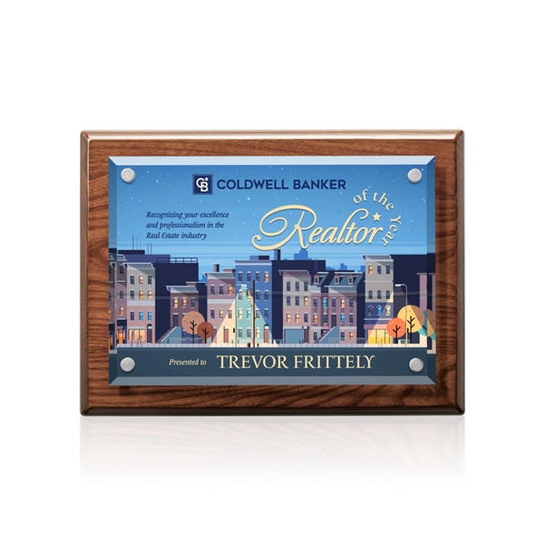 Caledon VividPrint™ Plaque - Walnut/Silver