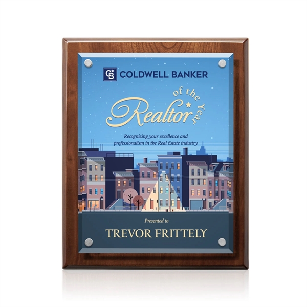 Caledon VividPrint™ Plaque - Walnut/Silver