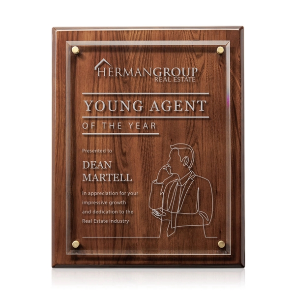 Caledon Plaque - Walnut/Gold