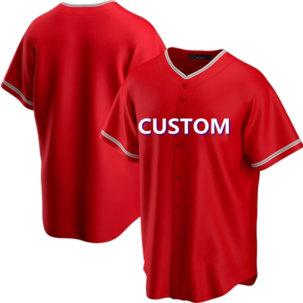 Wholesale Red Baseball Uniforms Customized Blank Jersey - Wholesale Red Baseball Uniforms Customized Blank Jersey - Image 1 of 5