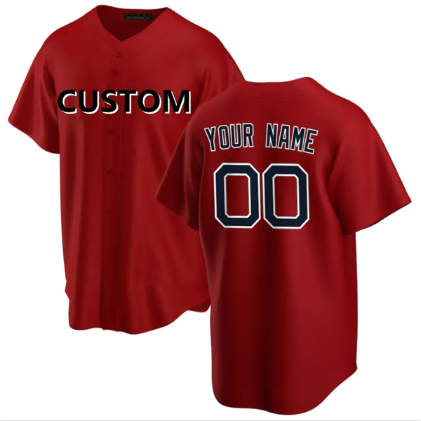 Wholesale Red Baseball Uniforms Customized Blank Jersey - Wholesale Red Baseball Uniforms Customized Blank Jersey - Image 3 of 5