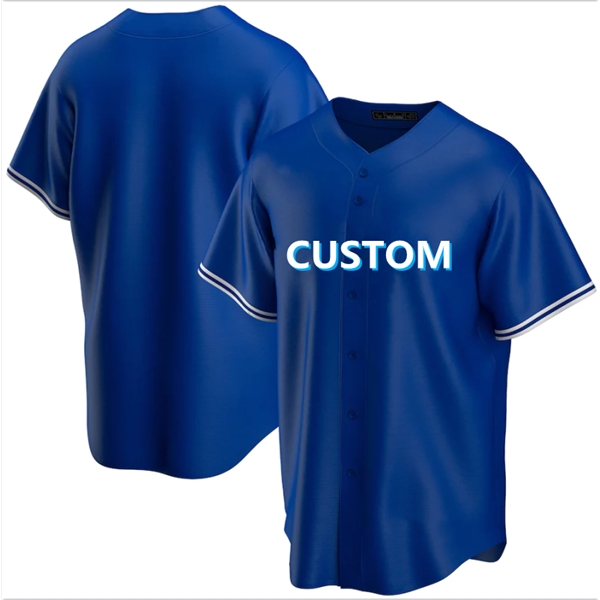 Custom Teams Numbers Men Mesh Blue Baseball Jersey Shirts - Custom Teams Numbers Men Mesh Blue Baseball Jersey Shirts - Image 1 of 5