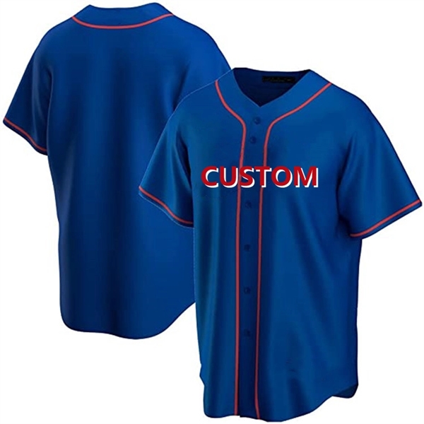 Custom Teams Numbers Men Mesh Blue Baseball Jersey Shirts - Custom Teams Numbers Men Mesh Blue Baseball Jersey Shirts - Image 3 of 5