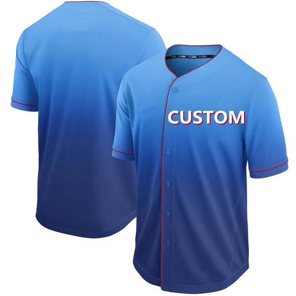 Custom Teams Numbers Men Mesh Blue Baseball Jersey Shirts - Custom Teams Numbers Men Mesh Blue Baseball Jersey Shirts - Image 4 of 5