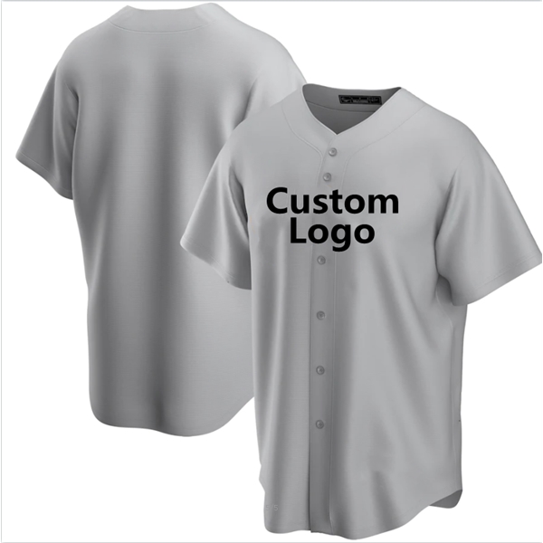 Custom Baseball Embroidered  Blank Gray Softball Jerseys - Custom Baseball Embroidered  Blank Gray Softball Jerseys - Image 1 of 4