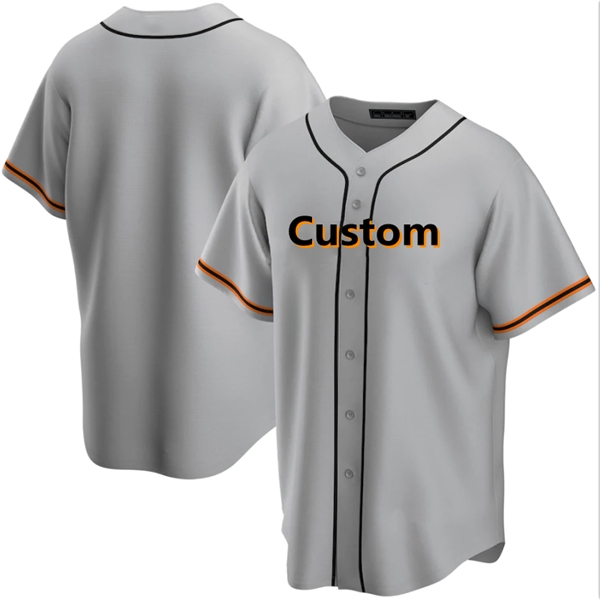 Custom Baseball Embroidered  Blank Gray Softball Jerseys - Custom Baseball Embroidered  Blank Gray Softball Jerseys - Image 2 of 4
