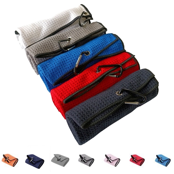 Golf Towel With Carabiner - Golf Towel With Carabiner - Image 0 of 2