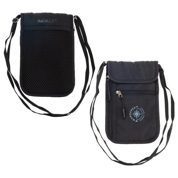 AeroLOFT® Jet Black Safety Organizer Neck Wallet