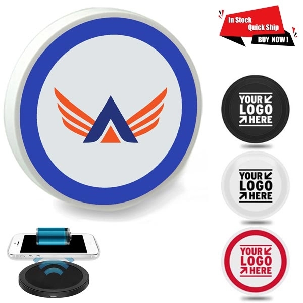 Quick Ship Wireless QI Charger With Branded Logo - Quick Ship Wireless QI Charger With Branded Logo - Image 0 of 9