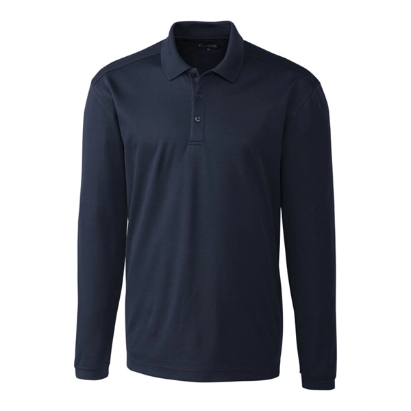 Clique Spin Eco Performance Pique Long Sleeve Mens Polo - Clique Spin Eco Performance Pique Long Sleeve Mens Polo - Image 4 of 12